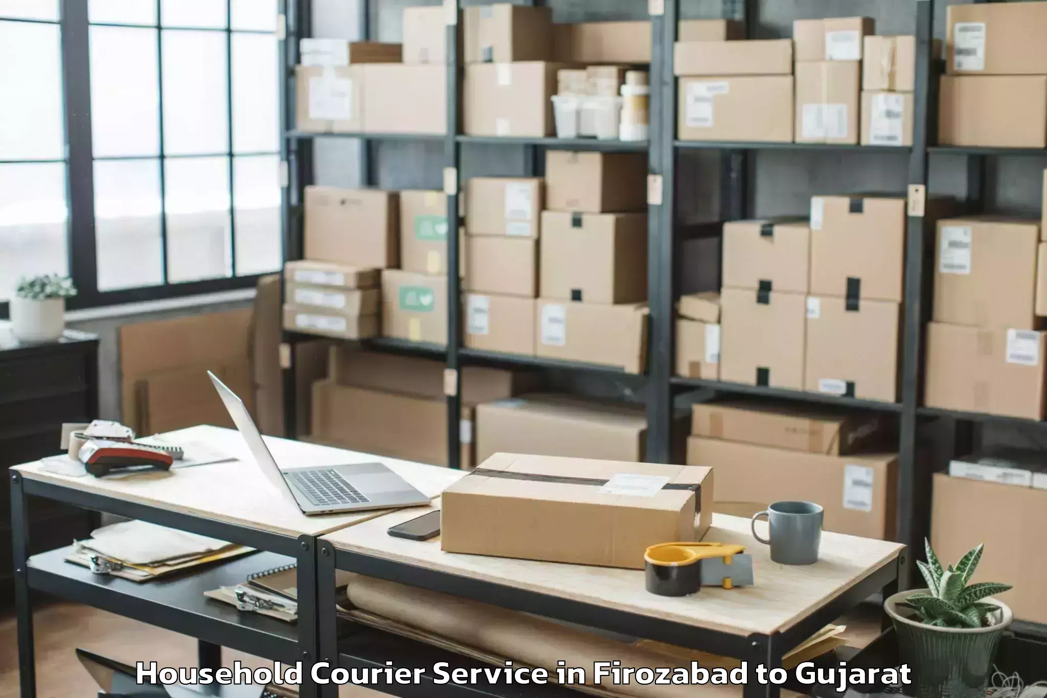 Affordable Firozabad to Anjar Household Courier